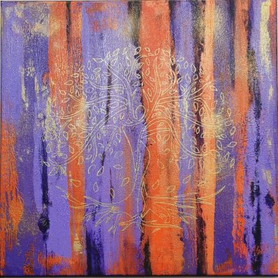 Série “Trees of life” 2023 Acrylique & pochoir sur toile coton 40 x 40 cm À adopter